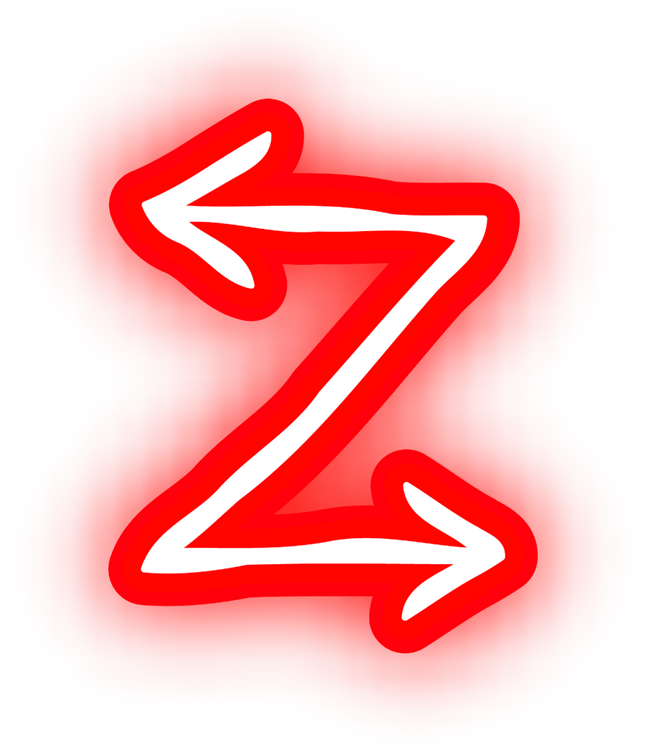 Red Neon Z Arrow 