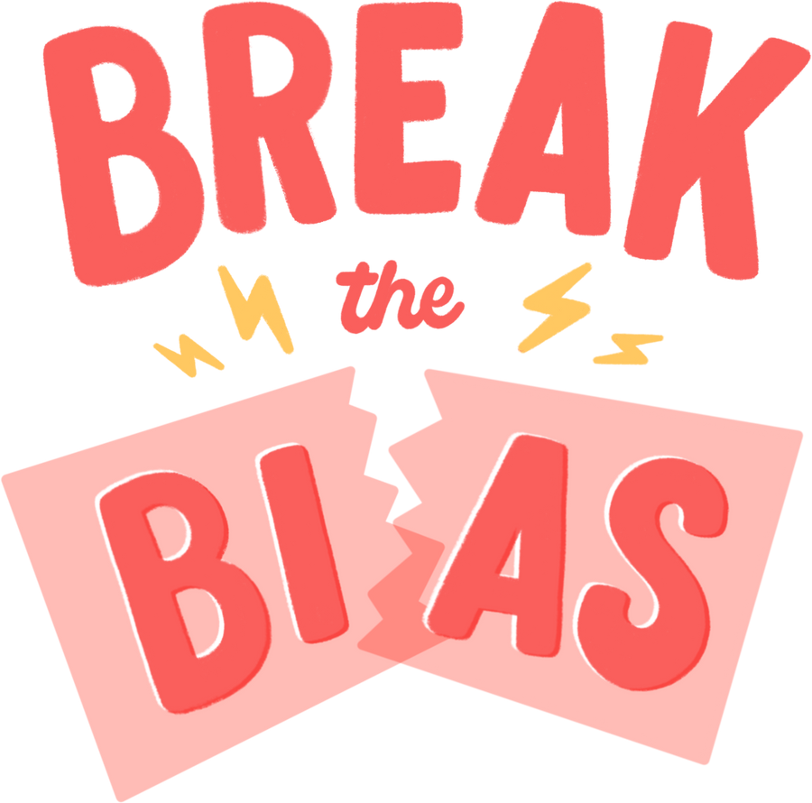 Risograph Break the Bias Typography